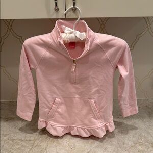 Pink Kids Pullover with Ruffle Hem